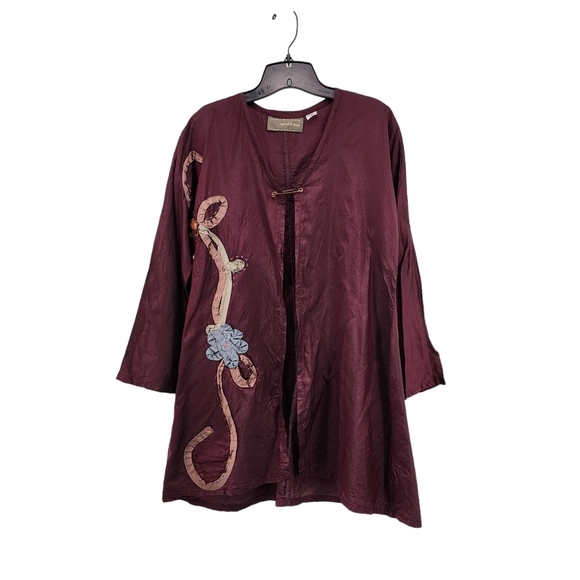 Mary Michele Little Women's Lightweight Applique Open Front Jacket - M - Picture 1 of 8